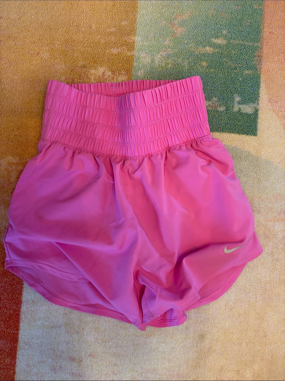Nike One Dri-FIT Pink High-Waisted 3" Brief-Lined Shorts XS running new